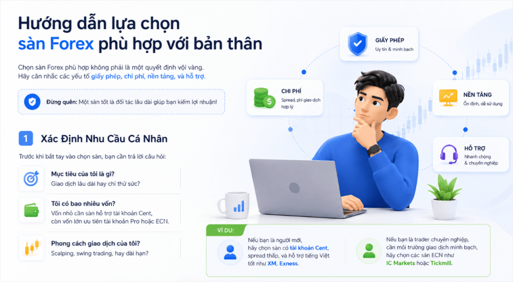 InfoGraphic: Hướng dẫn chọn 1 sàn Forex phù hợp với bản thân